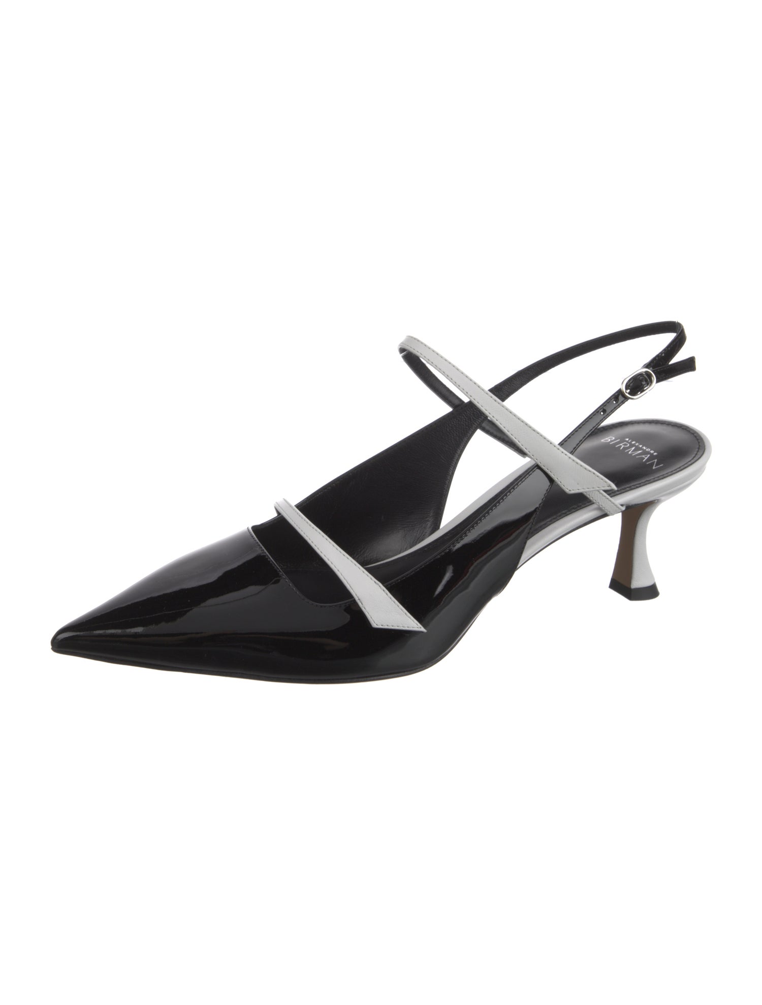 Alexandre Birman Patent Leather Colorblock Pattern Slingback Pumps