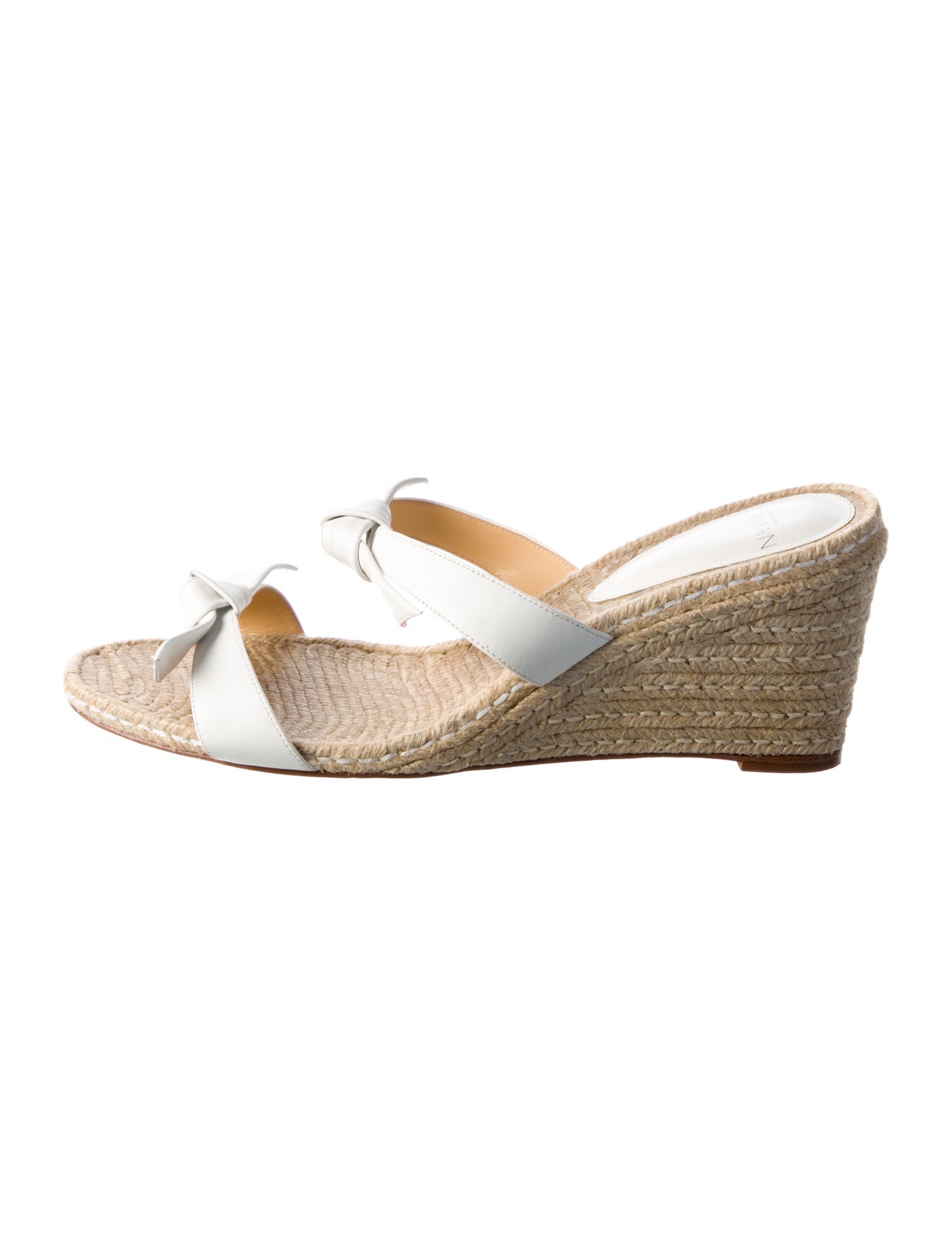 Alexandre Birman Leather Bow Accents Espadrilles