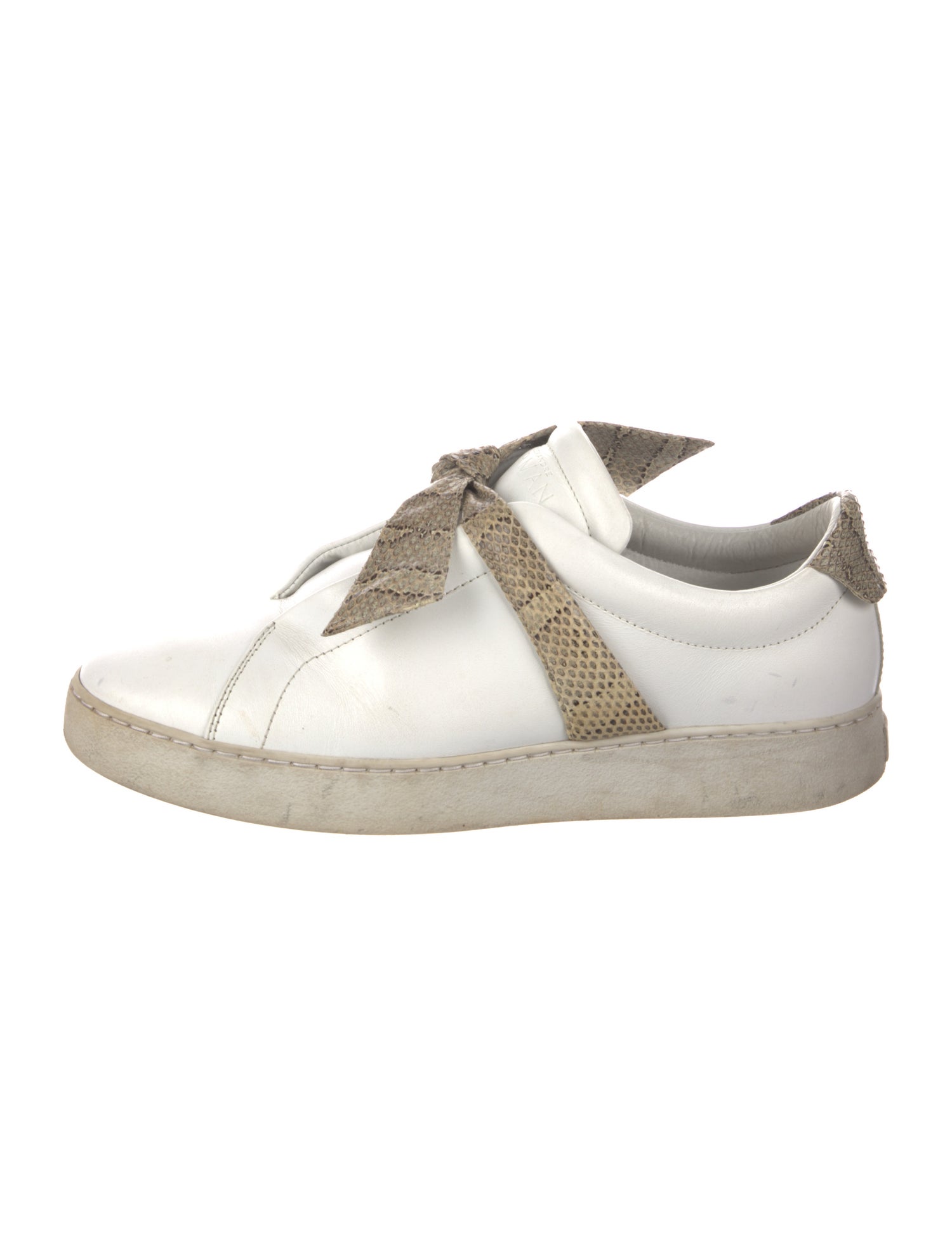 Alexandre Birman Leather Bow Accents Sneakers