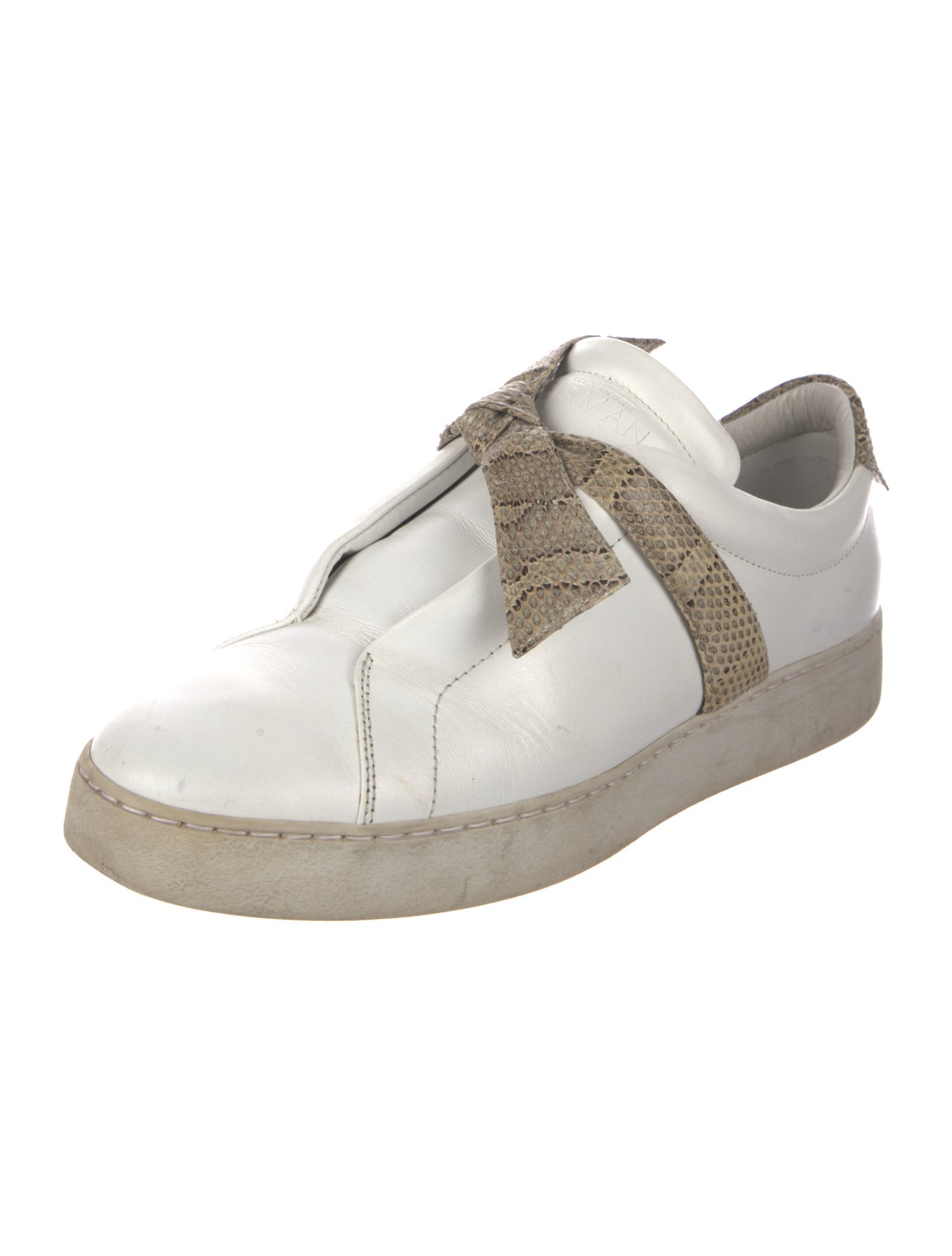 Alexandre Birman Leather Bow Accents Sneakers