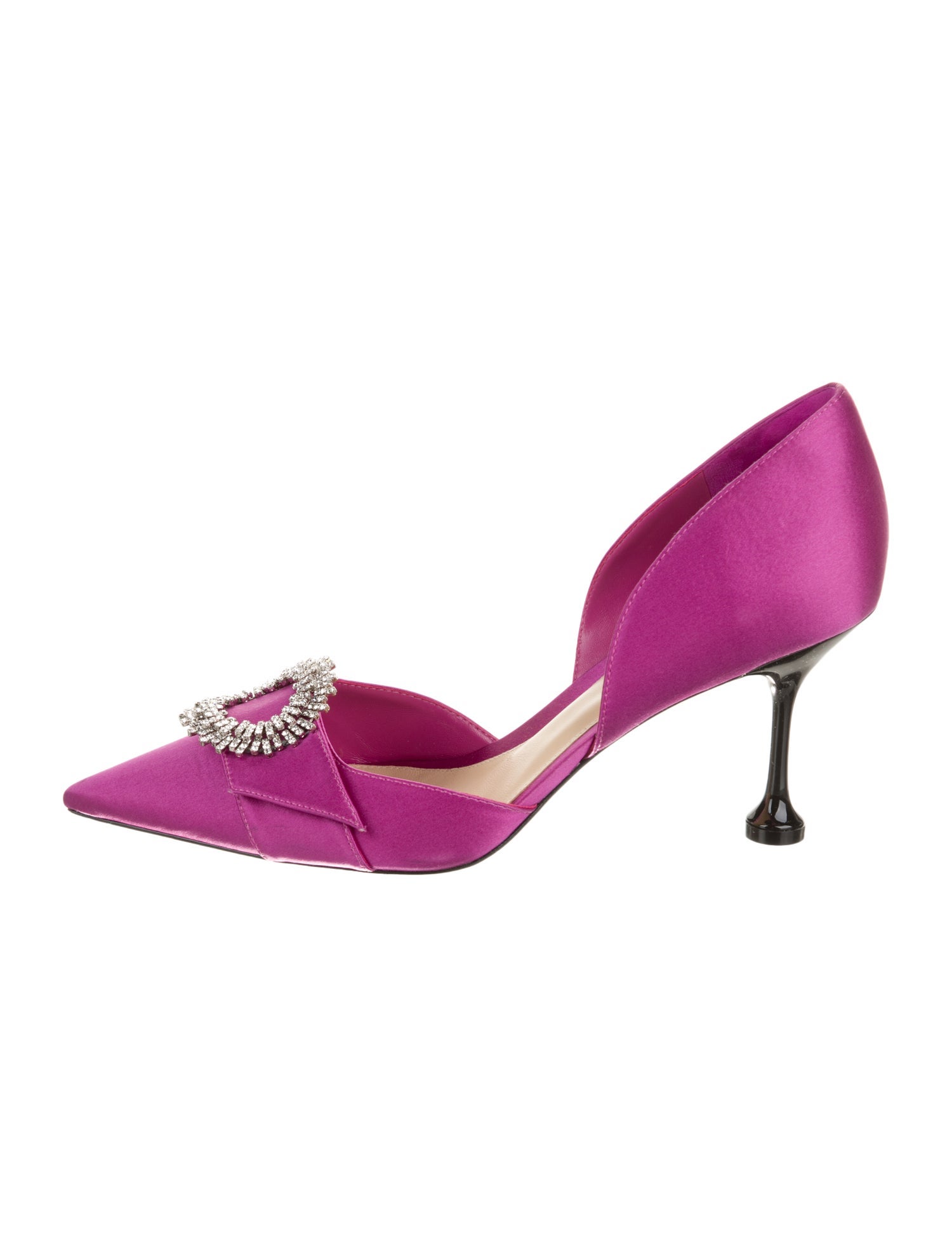 Alexandre Birman Satin Bow Accents D'Orsay Pumps