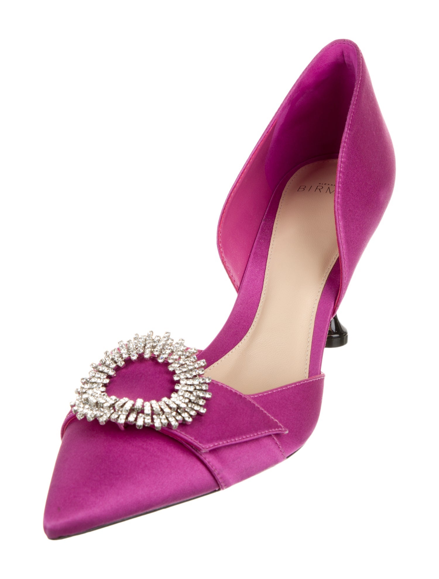 Alexandre Birman Satin Bow Accents D'Orsay Pumps