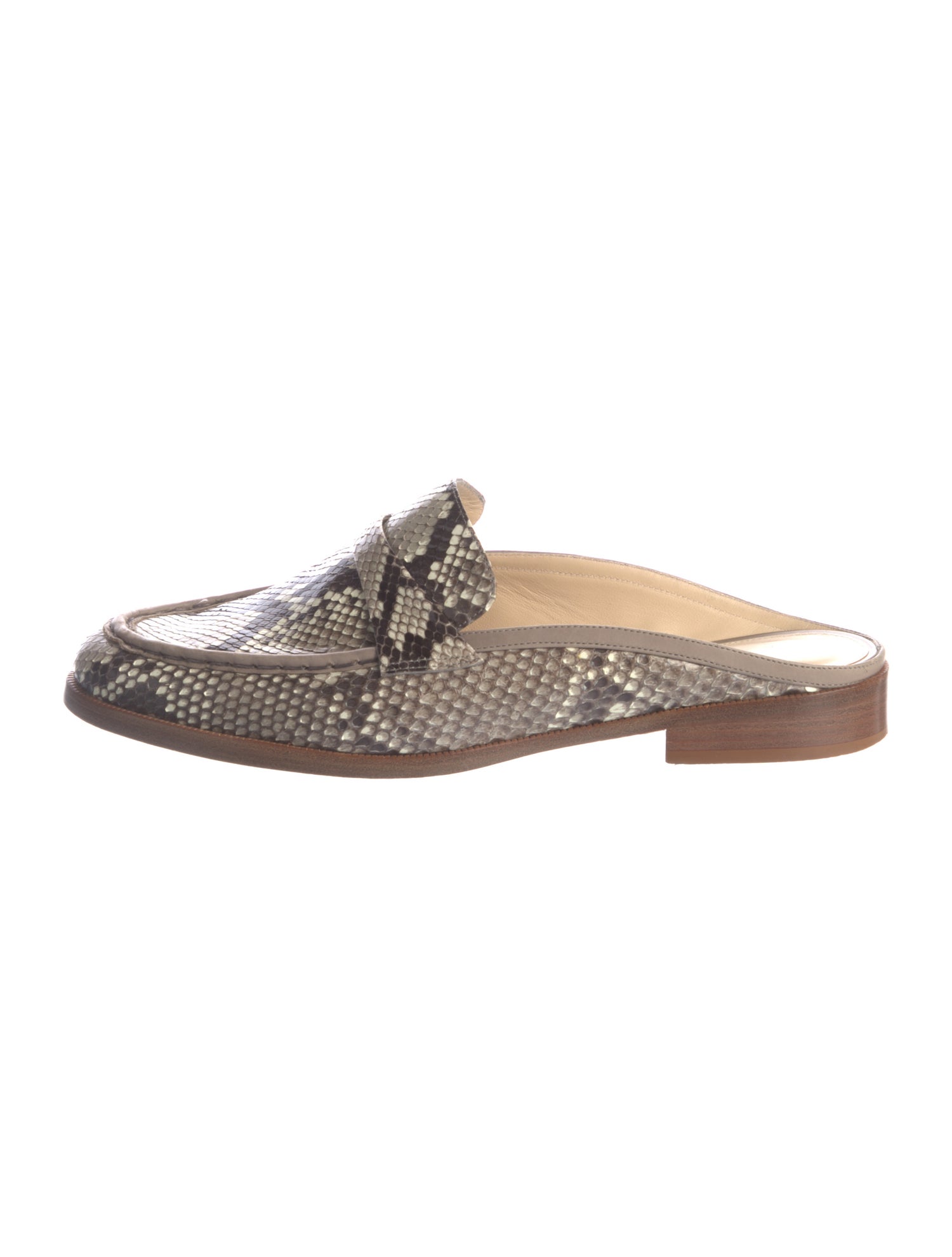 Alexandre Birman Snakeskin Animal Print Mules