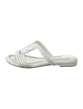 Alexandre Birman Leather Cutout Accent Slides