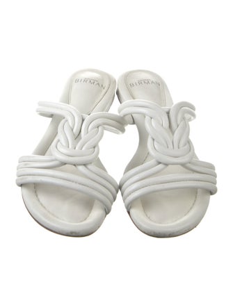 Alexandre Birman Leather Cutout Accent Slides