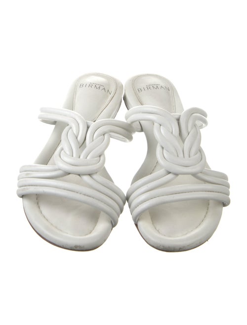 Alexandre Birman Leather Cutout Accent Slides