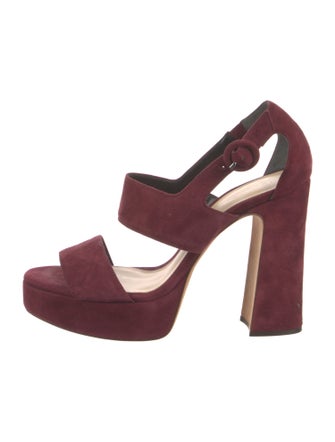 Alexandre Birman Suede Cutout Accent Slingback Sandals