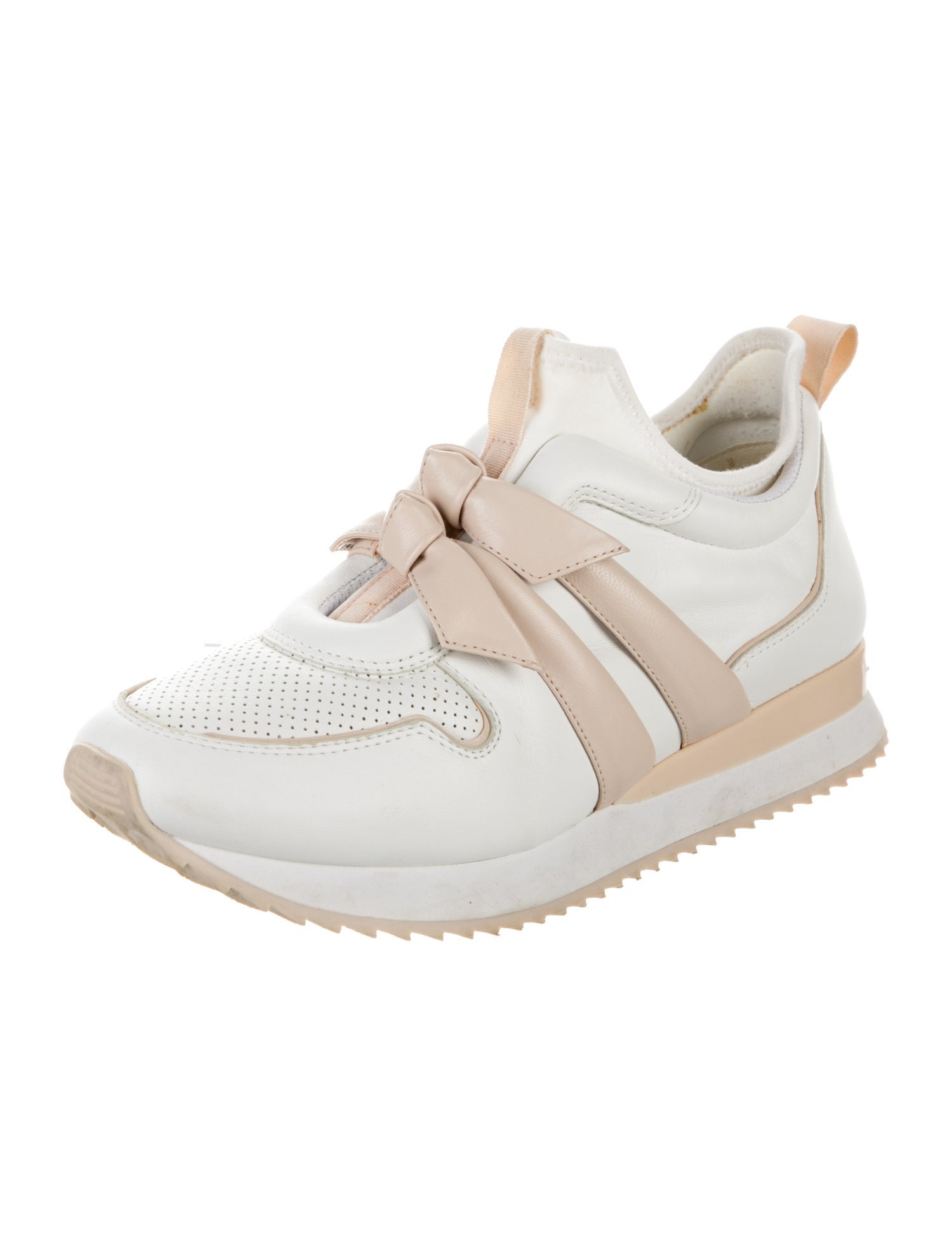 Alexandre Birman Leather Bow Accents Sneakers