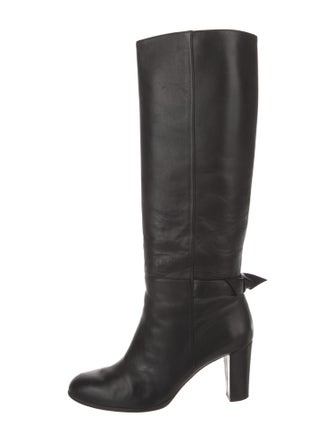 Alexandre Birman Leather Bow Accents Boots