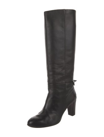 Alexandre Birman Leather Bow Accents Boots