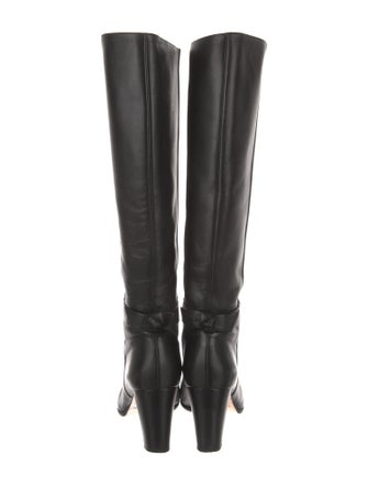 Alexandre Birman Leather Bow Accents Boots