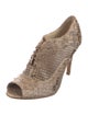 Alexandre Birman Snakeskin Animal Print Lace-Up Boots