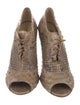Alexandre Birman Snakeskin Animal Print Lace-Up Boots