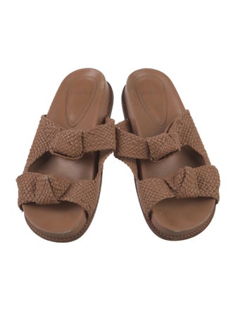 Alexandre Birman Leather Braided Accents Slides