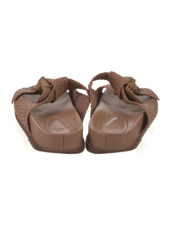 Alexandre Birman Leather Braided Accents Slides