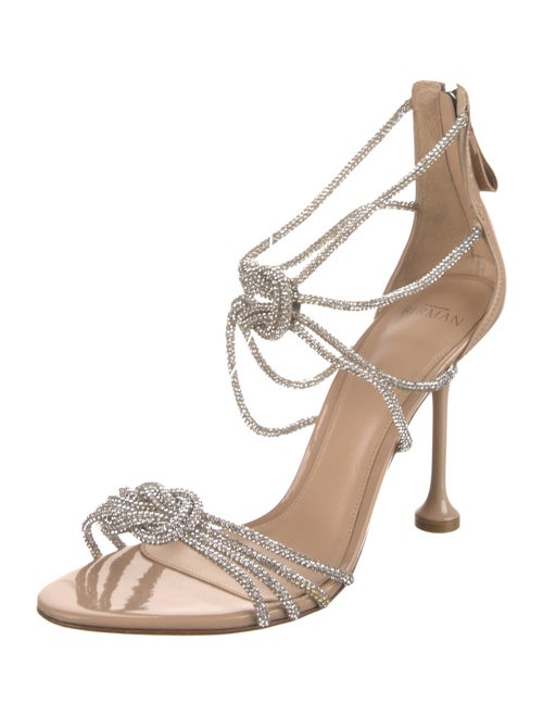 Alexandre Birman Patent Leather Crystal Embellishments Sandals
