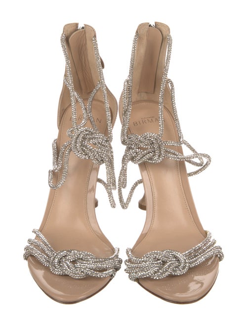 Alexandre Birman Patent Leather Crystal Embellishments Sandals