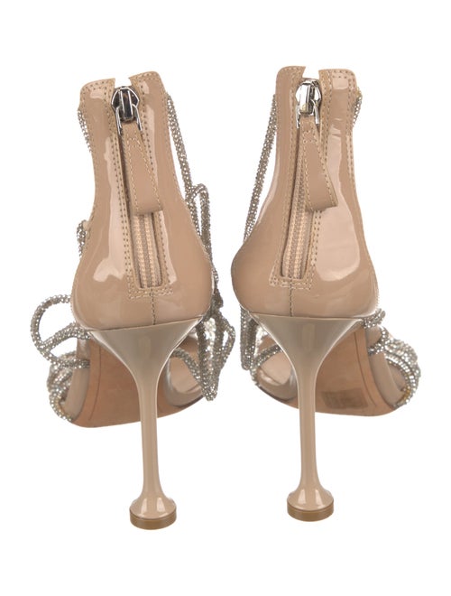 Alexandre Birman Patent Leather Crystal Embellishments Sandals
