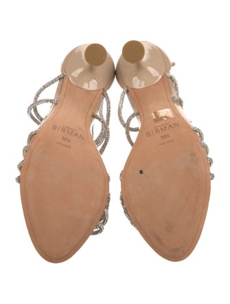 Alexandre Birman Patent Leather Crystal Embellishments Sandals