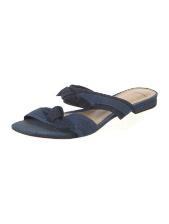 Alexandre Birman Denim Bow Accents Slides