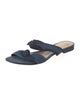 Alexandre Birman Denim Bow Accents Slides