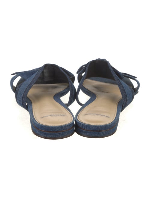 Alexandre Birman Denim Bow Accents Slides