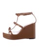Alexandre Birman Leather Bow Accents T-Strap Sandals