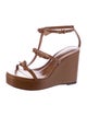 Alexandre Birman Leather Bow Accents T-Strap Sandals