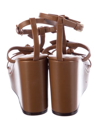 Alexandre Birman Leather Bow Accents T-Strap Sandals