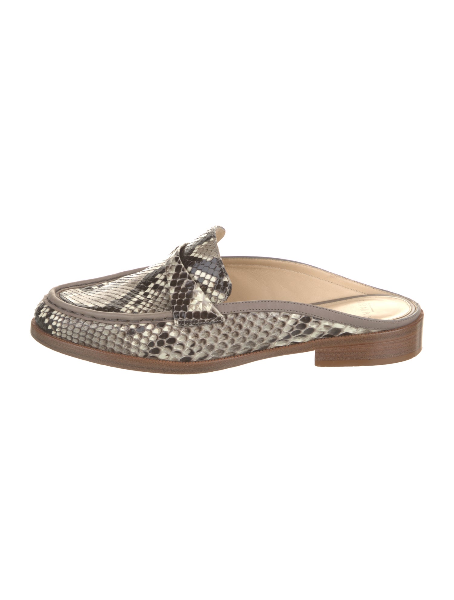 Alexandre Birman Snakeskin Animal Print Mules