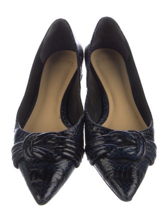 Alexandre Birman Leather Animal Print Ballet Flats