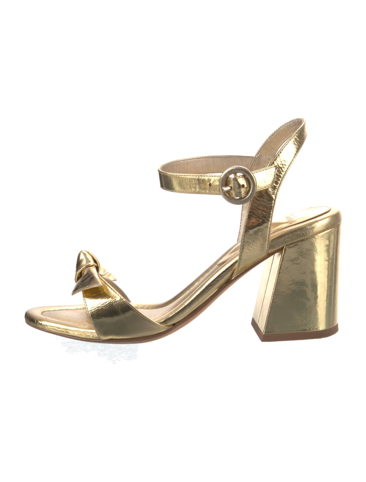 Alexandre Birman Patent Leather Bow Accents Sandals