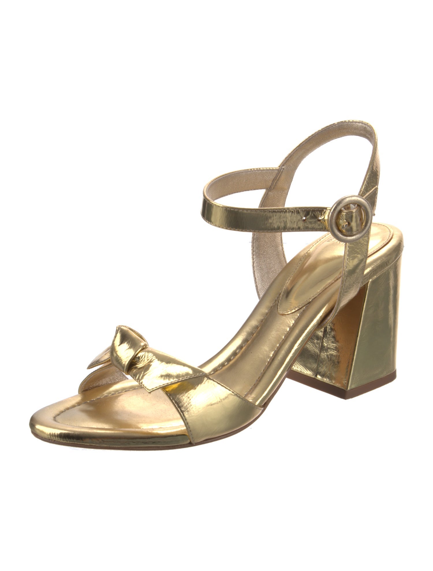 Alexandre Birman Patent Leather Bow Accents Sandals
