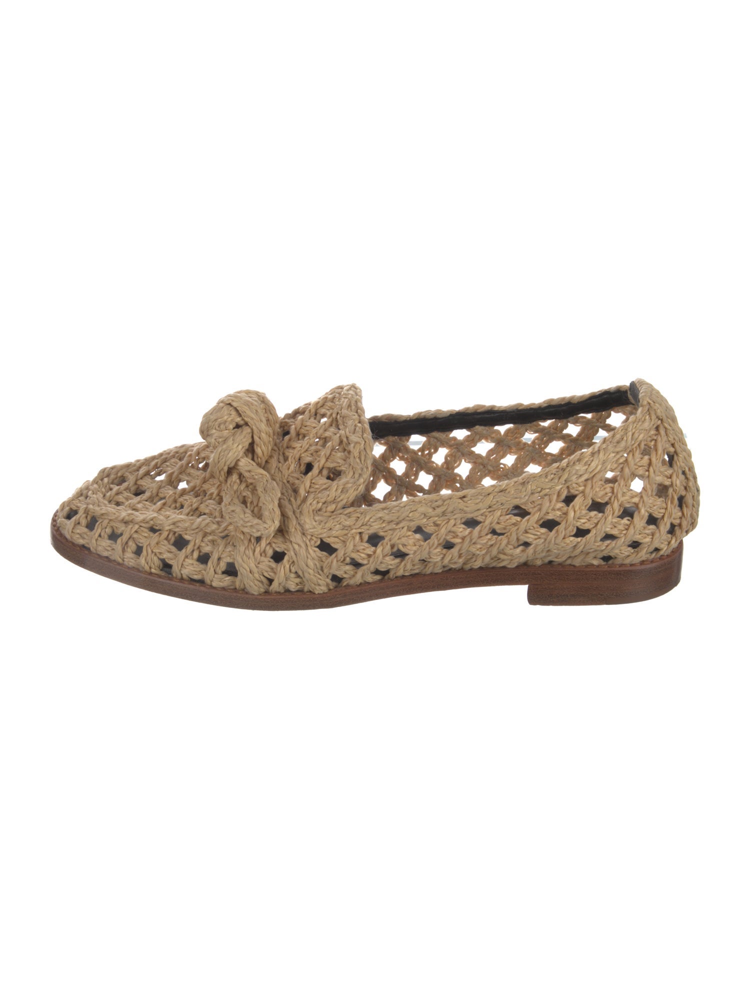 Alexandre Birman Jute Bow Accents Loafers