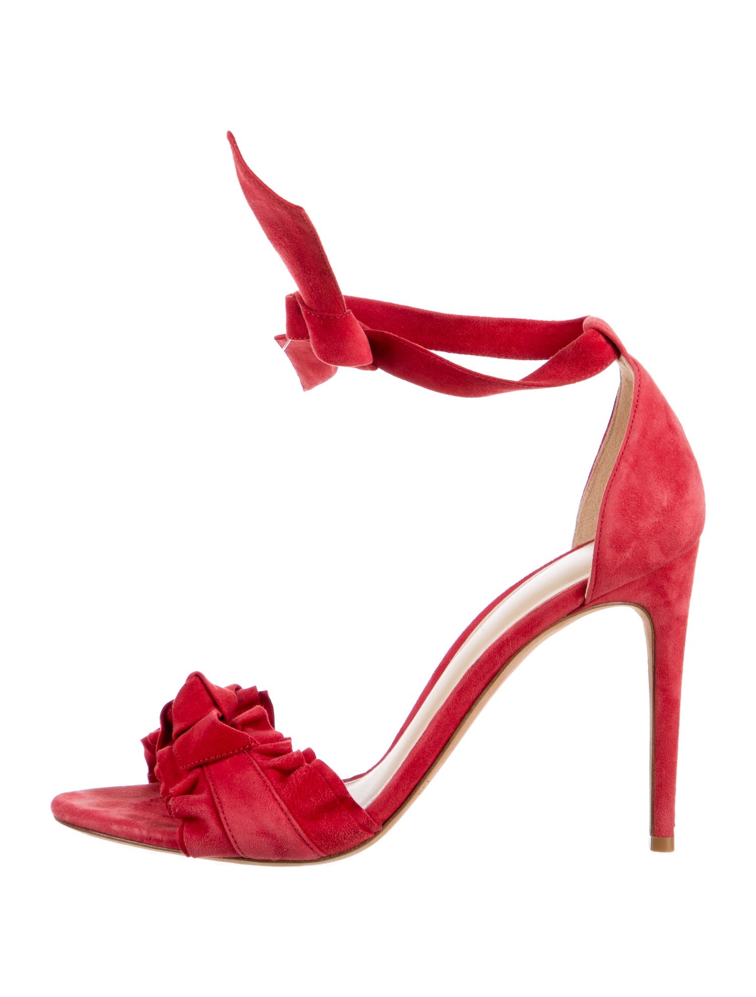 Alexandre Birman Suede Bow Accents D'Orsay Pumps