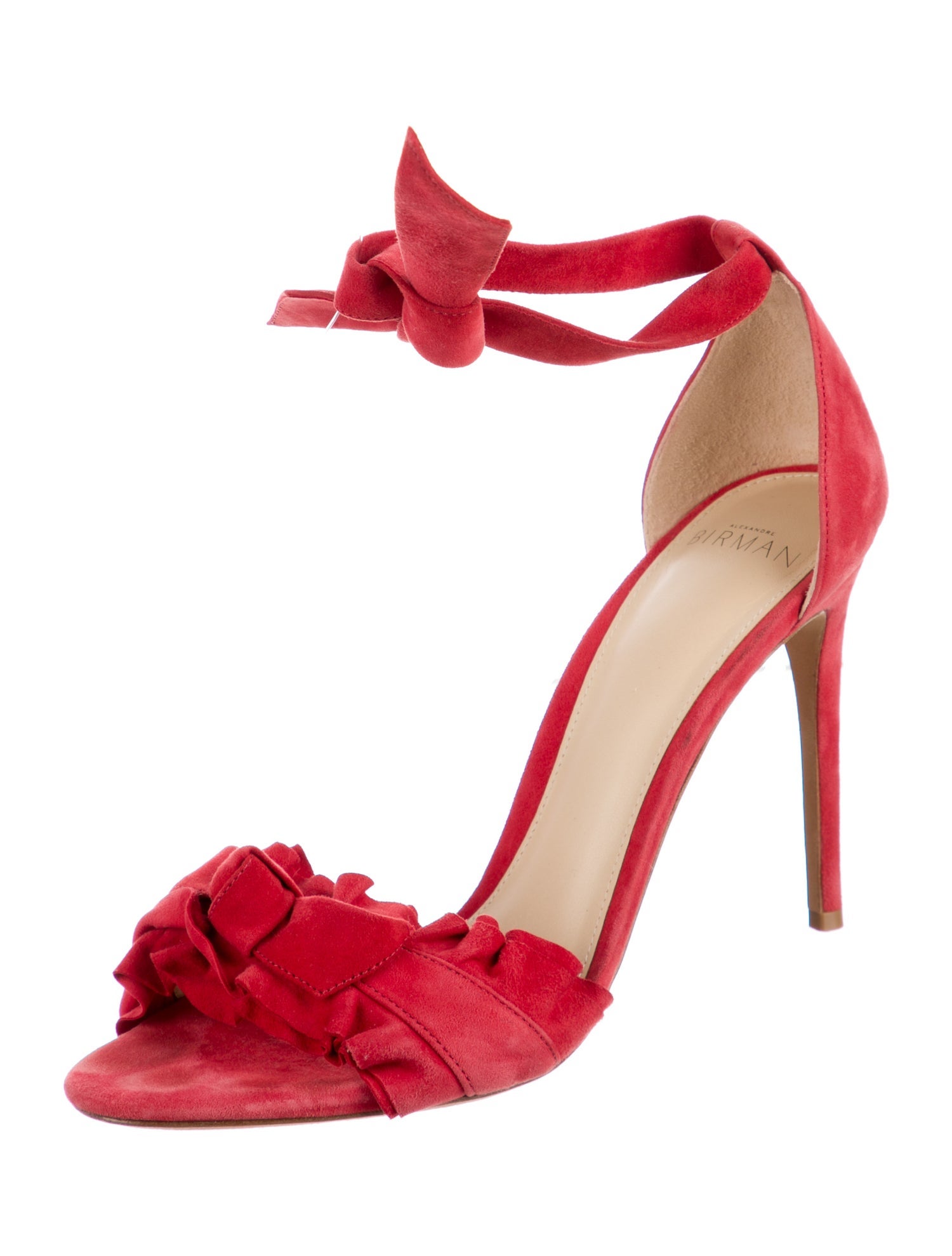 Alexandre Birman Suede Bow Accents D'Orsay Pumps