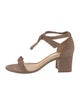 Alexandre Birman Suede Bow Accents T-Strap Sandals