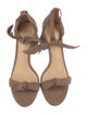 Alexandre Birman Suede Bow Accents T-Strap Sandals