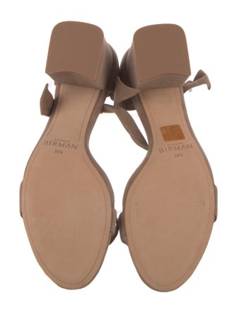 Alexandre Birman Suede Bow Accents T-Strap Sandals