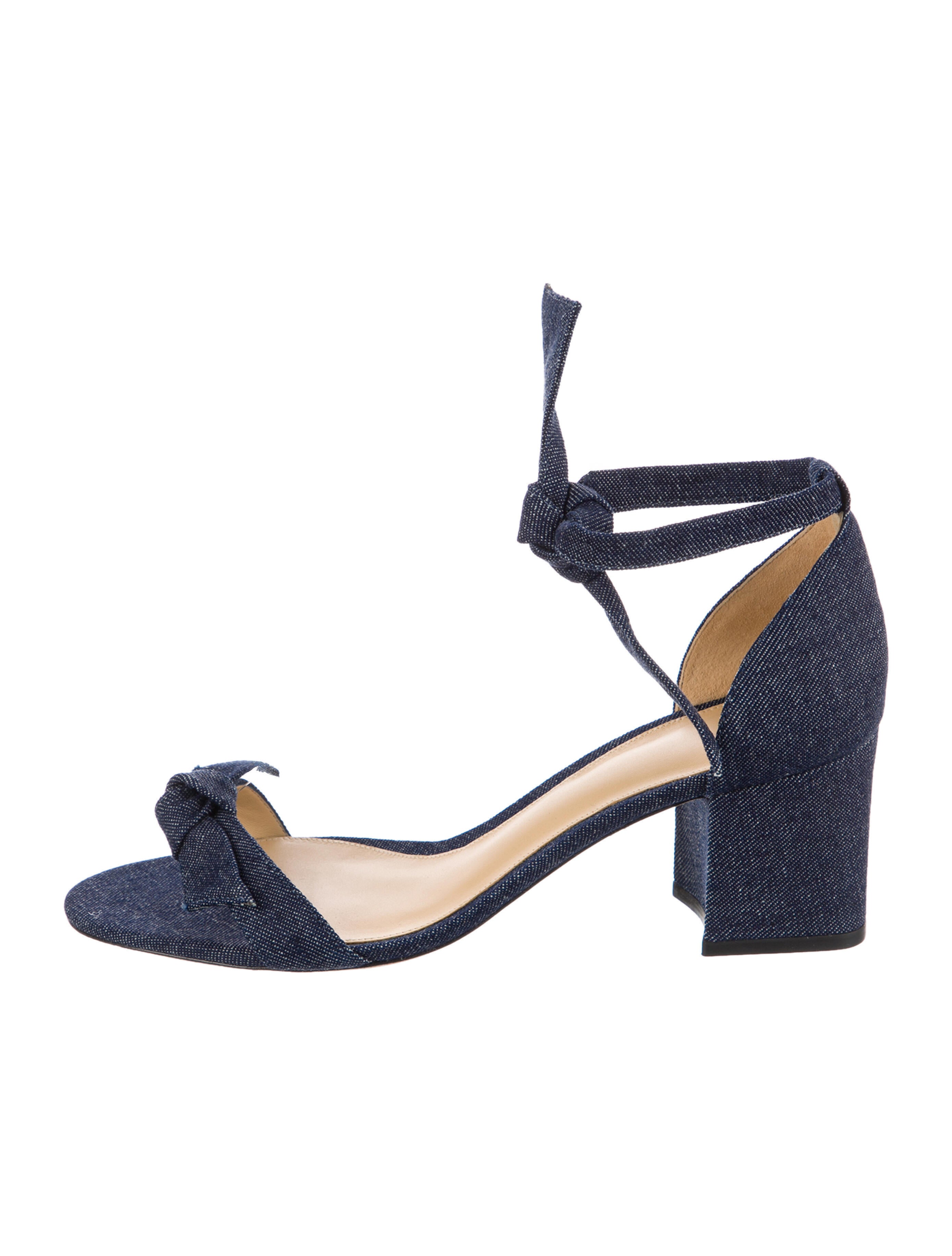 Alexandre Birman Denim Bow Accents Sandals