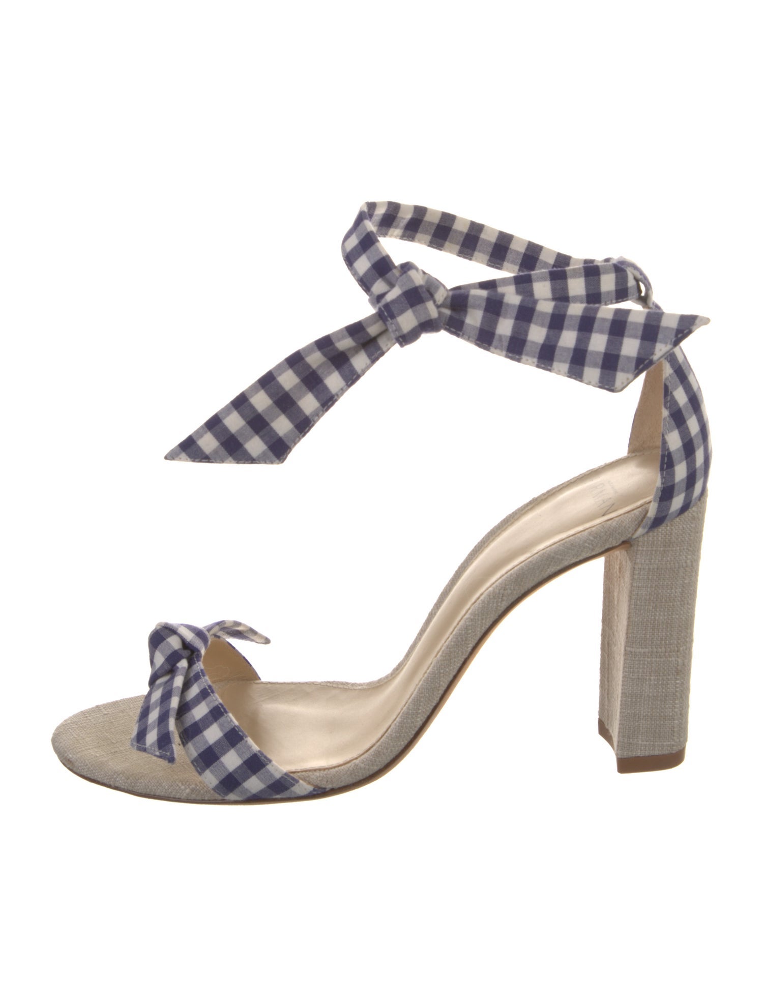 Alexandre Birman Plaid Print Leather Trim Embellishment Sandals