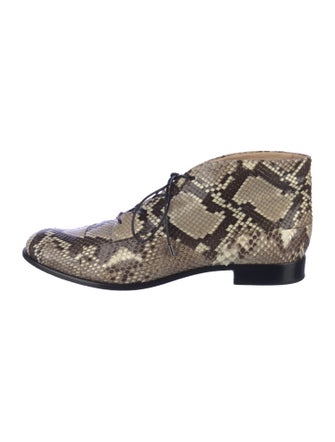 Alexandre Birman Leather Animal Print Lace-Up Boots