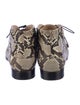 Alexandre Birman Leather Animal Print Lace-Up Boots