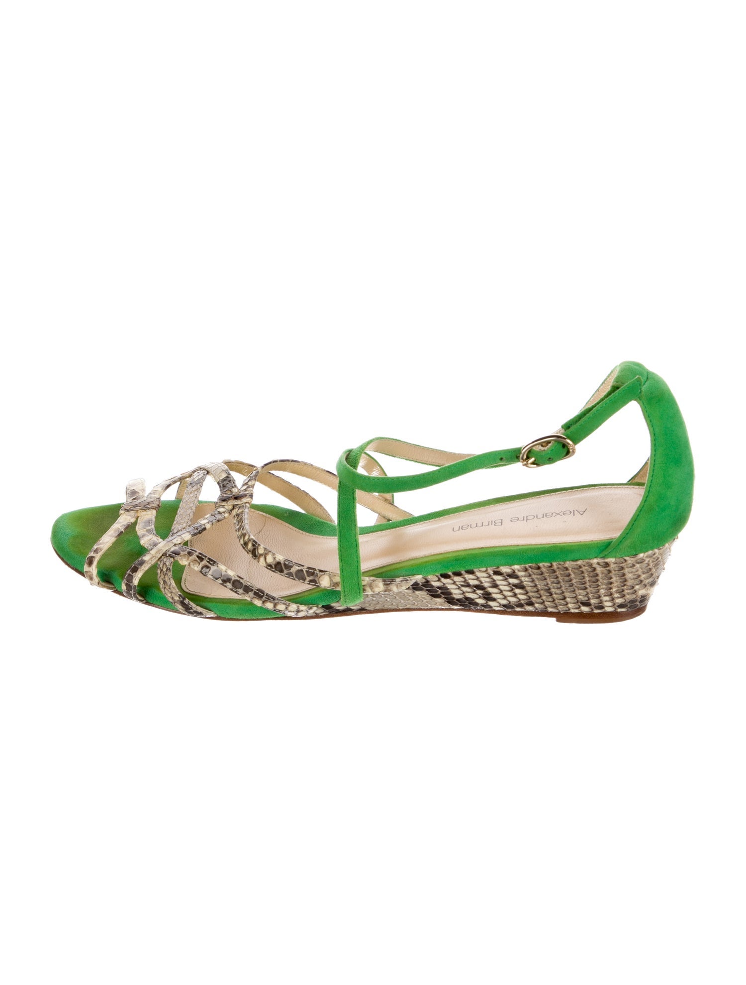 Alexandre Birman Embossed Leather Floral Print Slingback Sandals