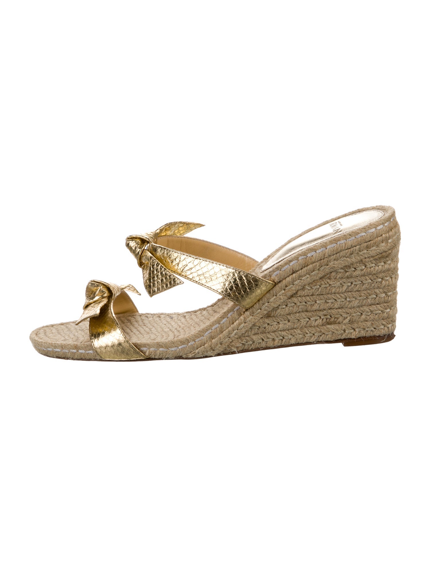 Alexandre Birman Leather Bow Accents Espadrilles