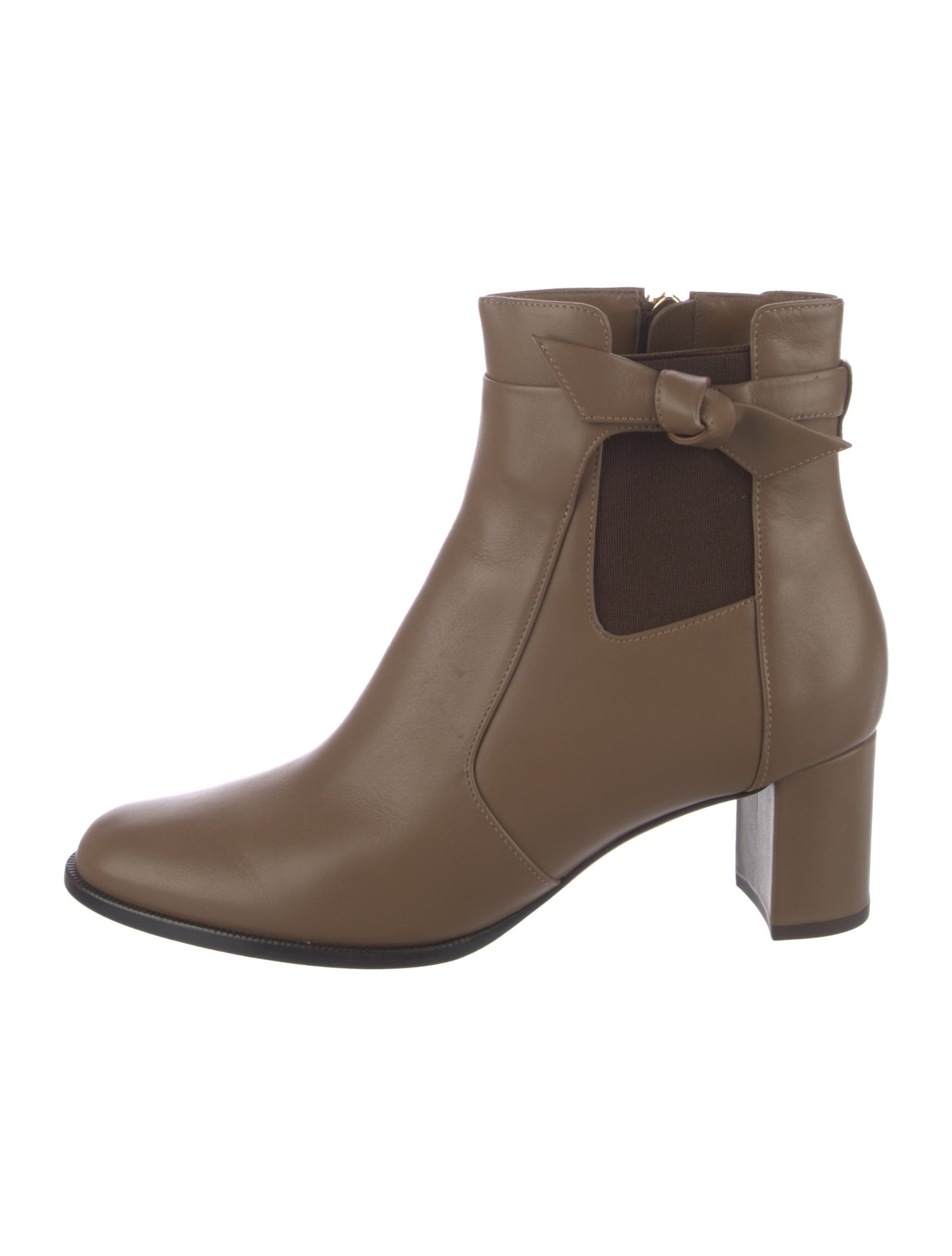 Alexandre Birman Leather Bow Accents Chelsea Boots
