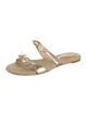 Alexandre Birman Leather Bow Accents Slides