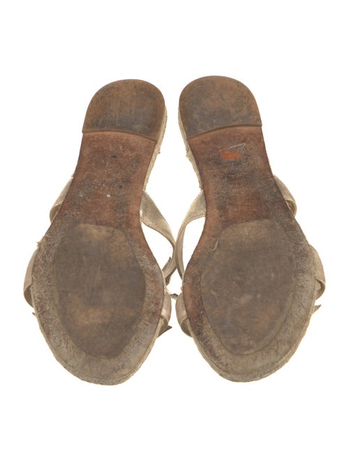 Alexandre Birman Leather Bow Accents Slides