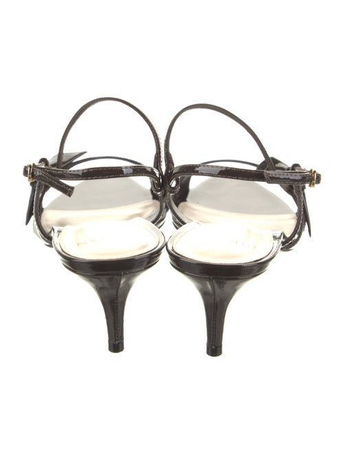 Alexandre Birman Patent Leather Cutout Accent Slingback Sandals