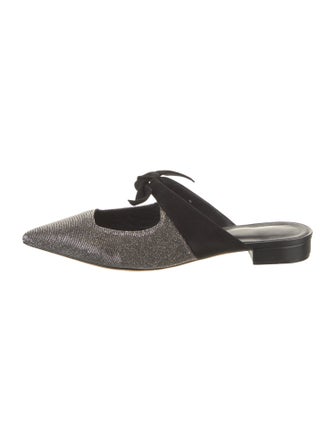 Alexandre Birman Leather Beaded Accents Mules